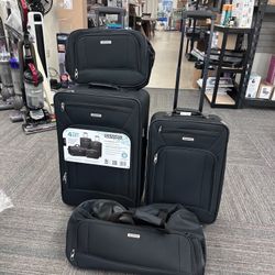 🧳✨ American Tourister Fieldbrook XLT 4-Piece Luggage Set – Black • Brand New ✨🧳