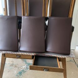 Wooden and Leather Dining Room Set Seven Pieces purchased from Ashley furniture home store