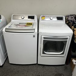 LG TOP LOAD WASHER AND GAS DRYER