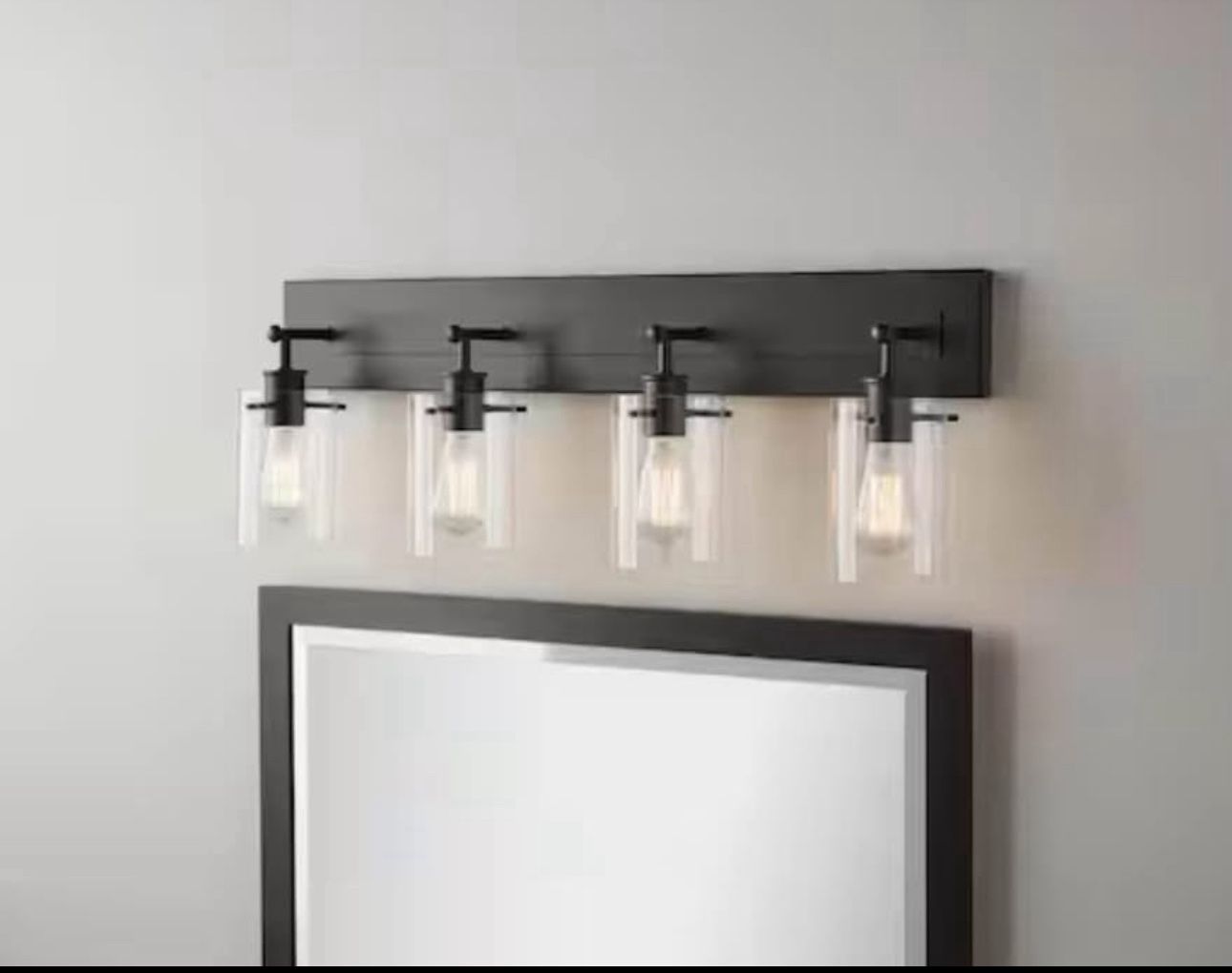 4-Light Espresso Bronze Vanity Light with Clear Glass Shades