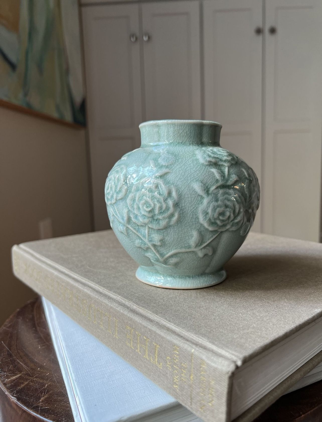 Small Japanese Ornate Porcelain Vase ( H4.5” ) firm on price