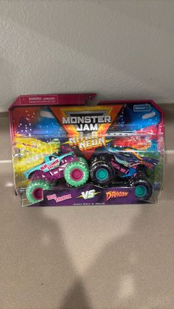 Monster Jam Nitro Neon Blue Thunder vs Dragon 2-Pack