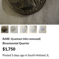 RARE 1(contact info removed) Bicentennial Quarter