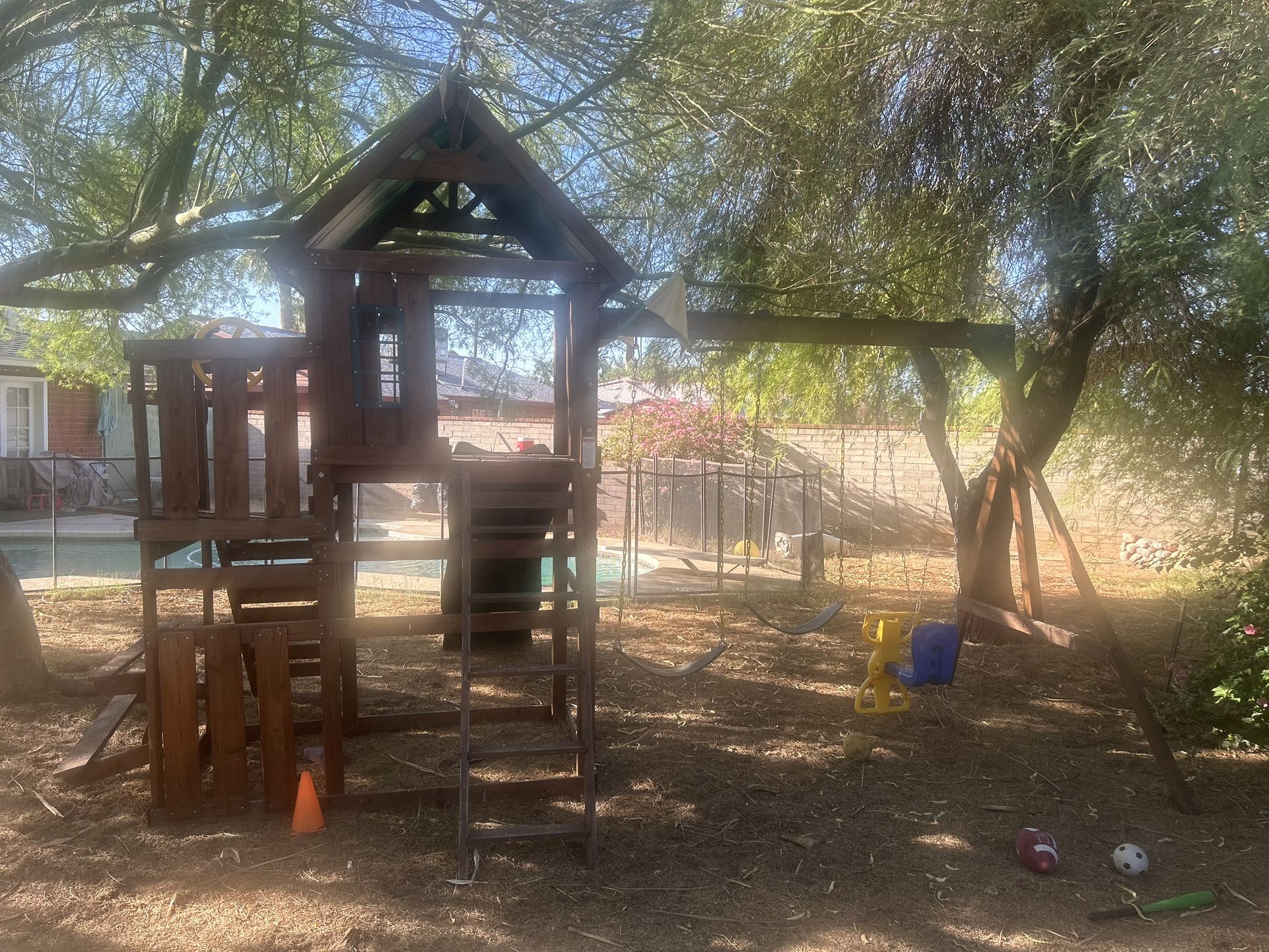 FOR SALE: DIY Sedona Summit Wooden Swing Set – $725