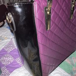 NEW  Black & Purple Satchel Handbag PURSE AMERA MODE