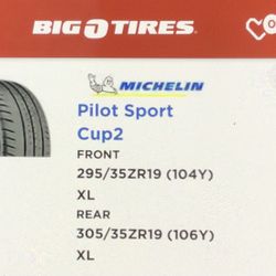 Michelin Pilot Sport Cup2 305 and 295 Tires