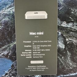 Mac mini i5 3.0GHz (Late 2018) 256GB SSD