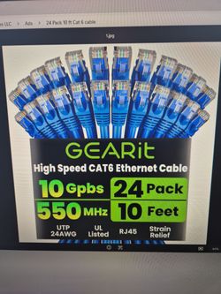 New 24 pack Cat 6 ethernet patch cables
