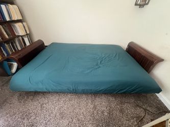 Wood futon and mattress- full size
