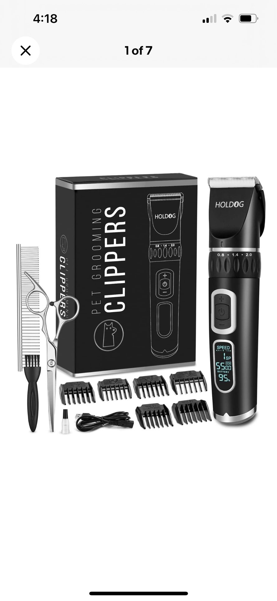 Dog Clippers Professional Heavy Duty Grooming Clipper 3-Speed Low Noise High