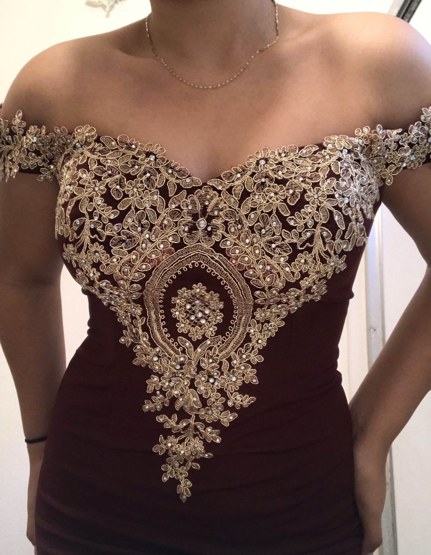 Off-the-Shoulder Long Prom Dress