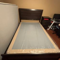 Queen Bed Frame, Headboard, Box Spring