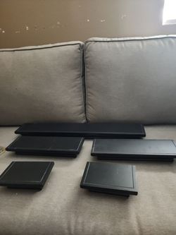 Black Floating Wall Shelves Set of 5