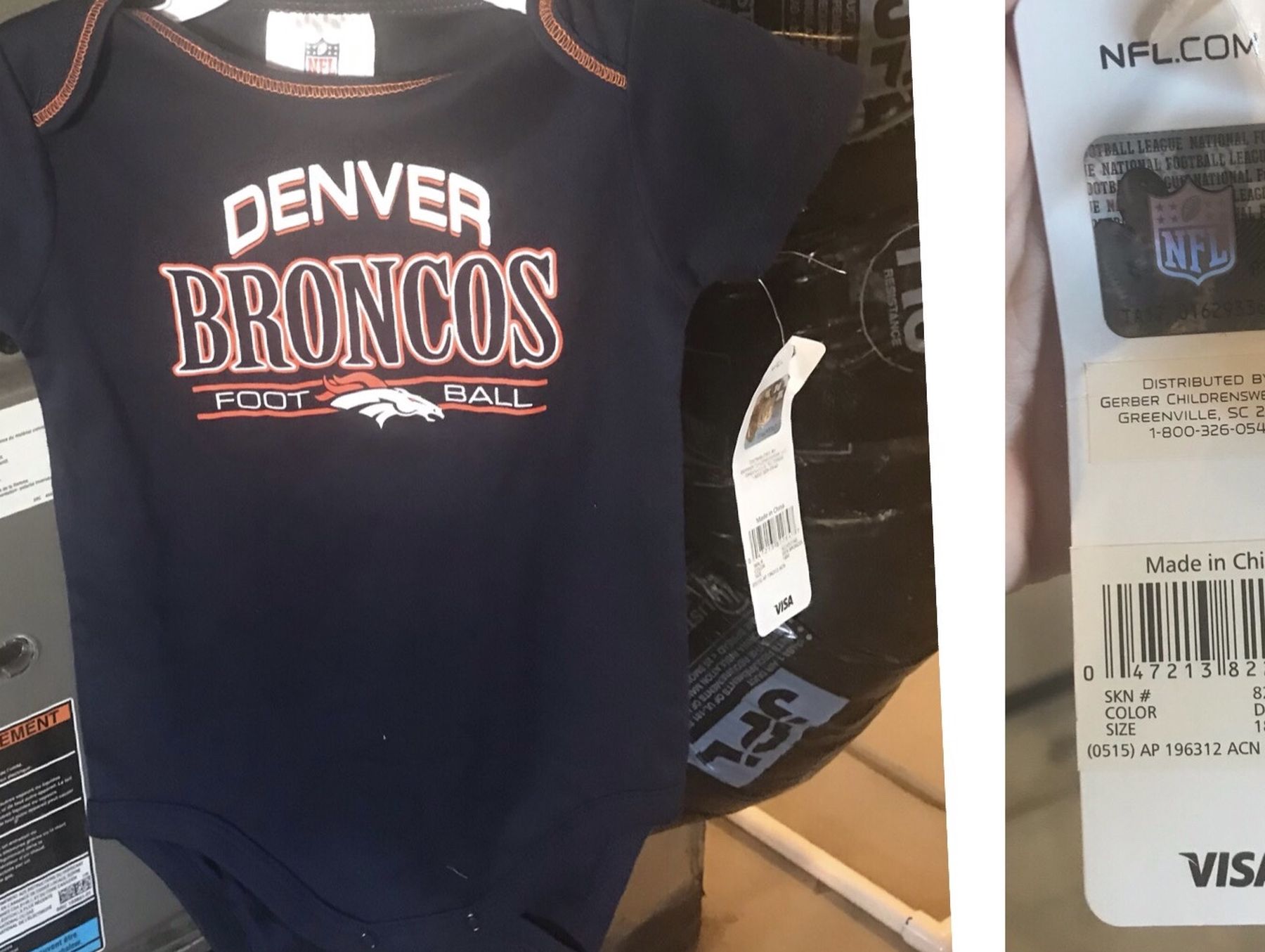 New 18 Months Broncos Onesie