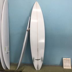 7’6 Allen Gibbons Surfboard Glassed On Fins
