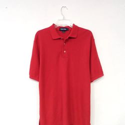 Ralph Lauren Men's Polo Golf Shirt Size Large Red Pique Short Sleeve Top