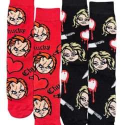 Chucky Valentine’s Day Socks ♥️ 🔪  CHUCKY, TIFFANY, KNIVES & BLEEDING HEARTS