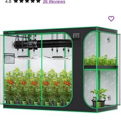 48" W x 108" D 2-in-1 Hydroponic Grow Tent