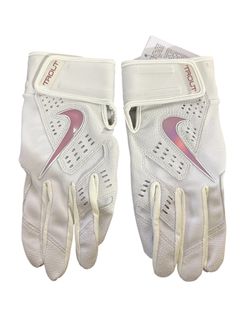 Nike Trout Elite Baseball Batting Gloves White Iridescent Mens Size Small S