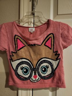 Girls Pink short sleeve sweater top