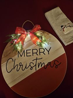 Merry Christmas Lighted 20 Inch New Sign