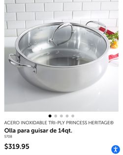 Olla Para Guisar De 14 Qt  Tri-ply De Princess House 