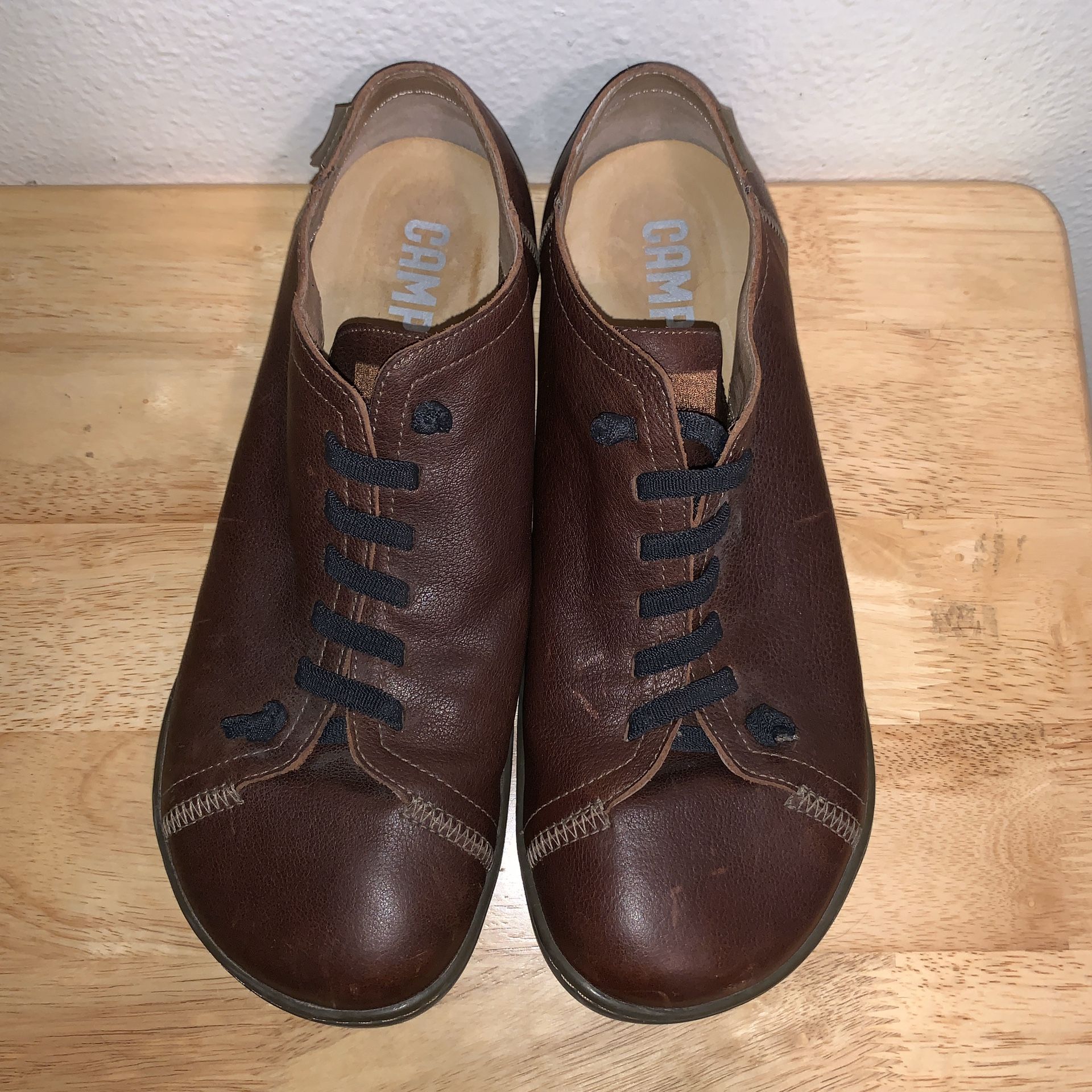 Camper Peu Men Shoes Size 10.5 Dark Brown Comfortable Travel Soft Leather Gift