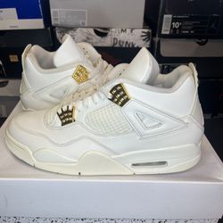 AIR JORDAN 4 RETRO ‘METALLIC GOLD’ SZ 12 Wmns 10.5 Men