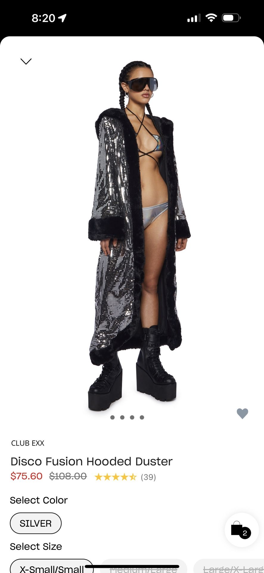 EDC RAVE COAT! Silver DollsKILL,All Products : American Fashion Style Bags On Sale