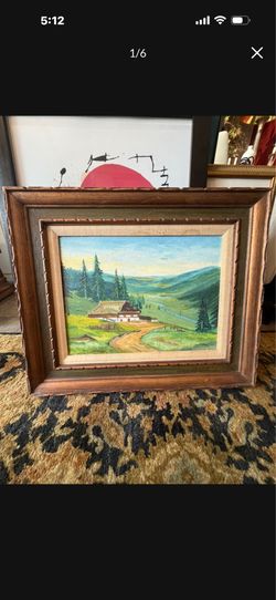 Vintage oil on canvas signed 27by 23