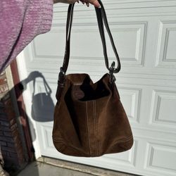 Rare Vintage Brown Suede Coach Hobo Bag w/ Matching Coin Purse