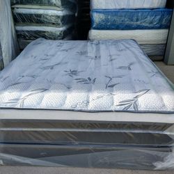 full size bamboo orthopedic pillow top mattress and box spring B" all Sizes Available TWIN, FULL, QUEEN, CALIKING, EKING"