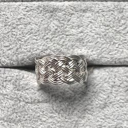 925 sterling silver wavy ring size 8 new