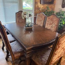 Ashley , dining room, set six chairs and table