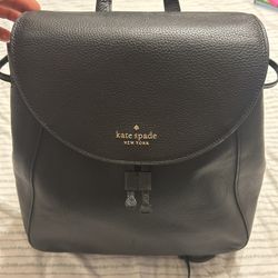 Kate Spade Pebble Leather Black Large Backpack
