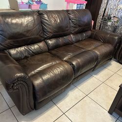 Leather Automatic Recline  Sofa Normal Use !!