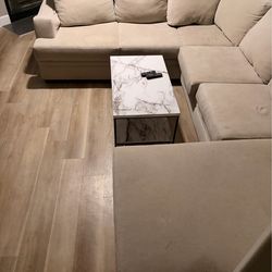 Beige U-Shaped sectional Sofa