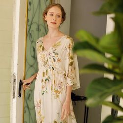 Floral print dress vneck summer sundress womens Clothing Fashion