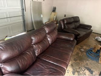 Brown Leather Sofa Set