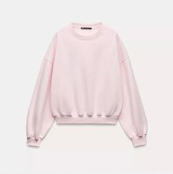 Zara Pink Crewneck Sweatshirt Like New sz Large