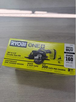 Ryobi ONE+ 18V Cordless 4-1/2 in. Circular Saw Kit with 2 Ah Battery and Charger