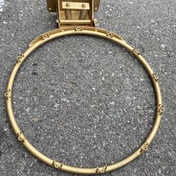 Lot Of 2 Gold Basketball Hoop Ring Net Wall Mounted Outdoor Hanging Stainless Steel 18 inch