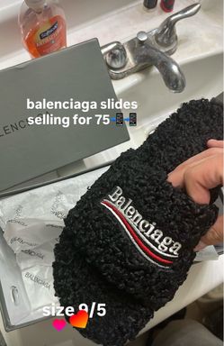 Balenciaga Furry Slide Sandals