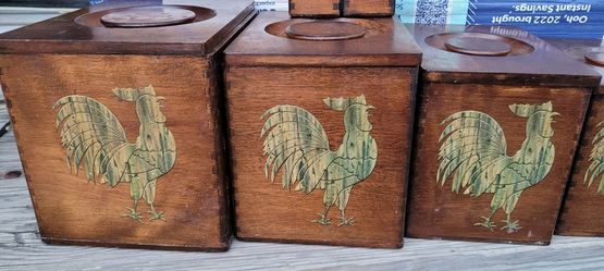 Wood with Antique Brass Canister