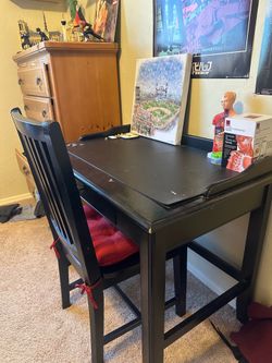 Wooden Desk with Matching Chair
