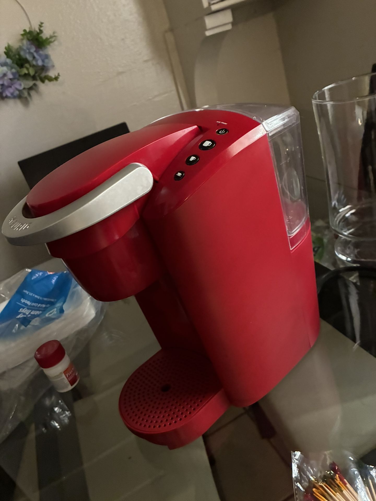 microwave and coffee