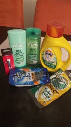 TIDE,GARNIER FRUCTIS, BIC RAZORS, NAIL CLIPPER