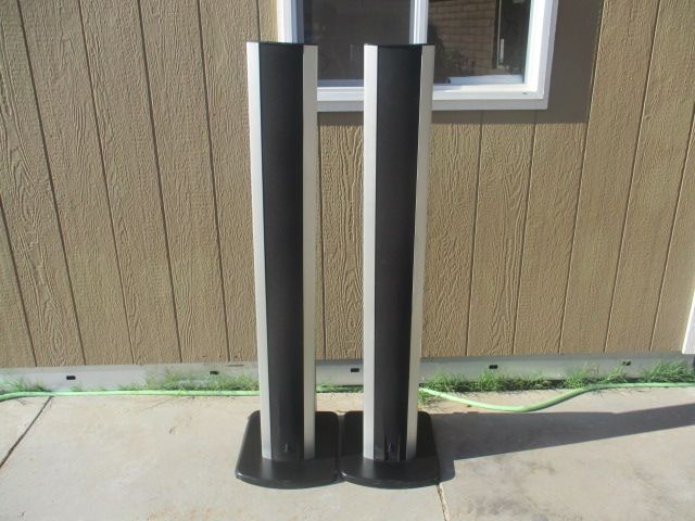 Bohlender Graebener The Radia Series MODEL 420 Ribbon Tower Speakers Planar-Hybrid Speaker System 4 Ohm 50watt -250watt Power Rating Brushed Aluminum