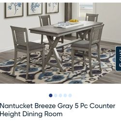 Nantucket Breeze Grey Counter Height Dining Set