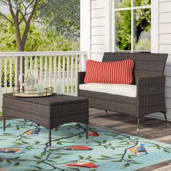 Bertice 2 Piece - Person Outdoor Seating Group with Cushions